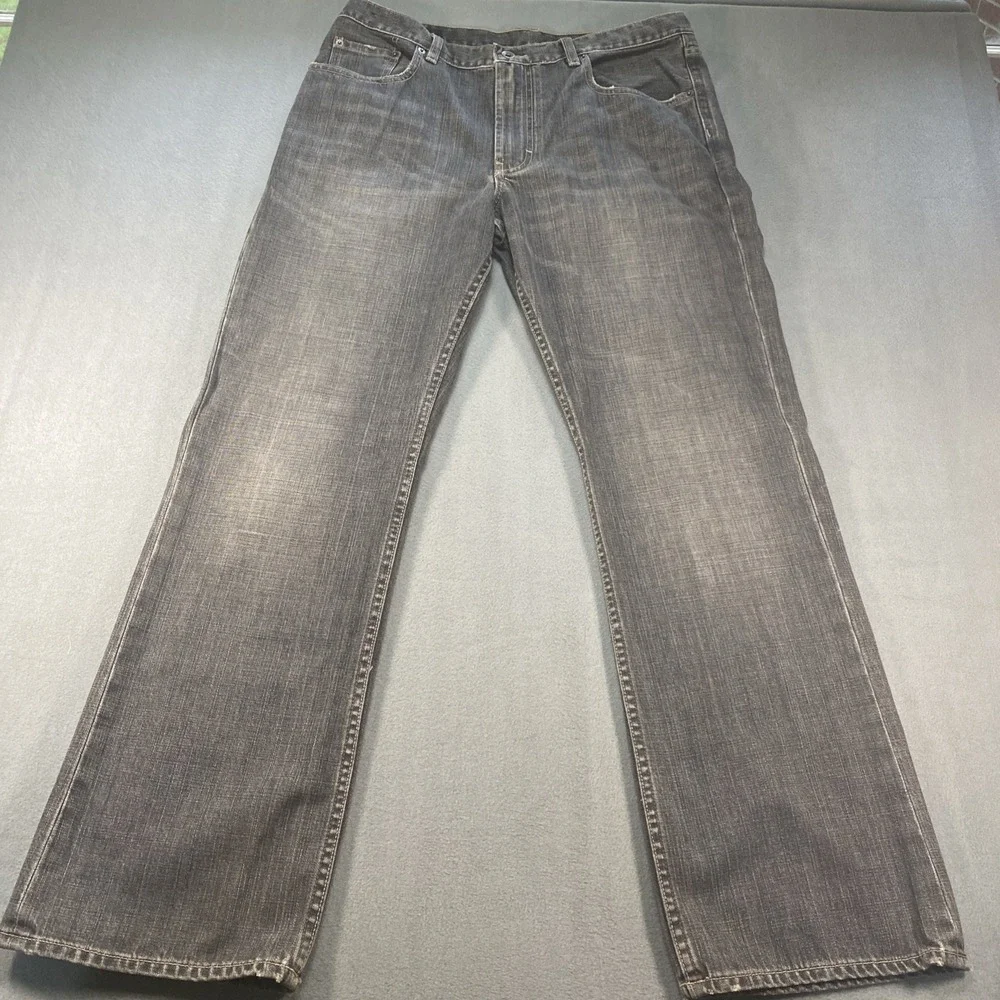 Banana Republic Straight Leg Jeans Mens 34 X 32 Blue Dark Wash Regular Fit Denim